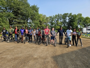 Biking to raise awareness.